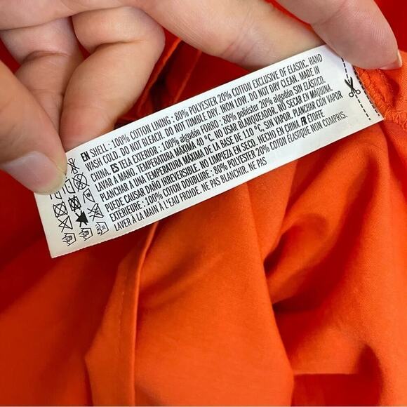 Endless Rose Orange Puff Sleeve Belted Tiered Midi Dress‎ Size S - Picture 8 of 11